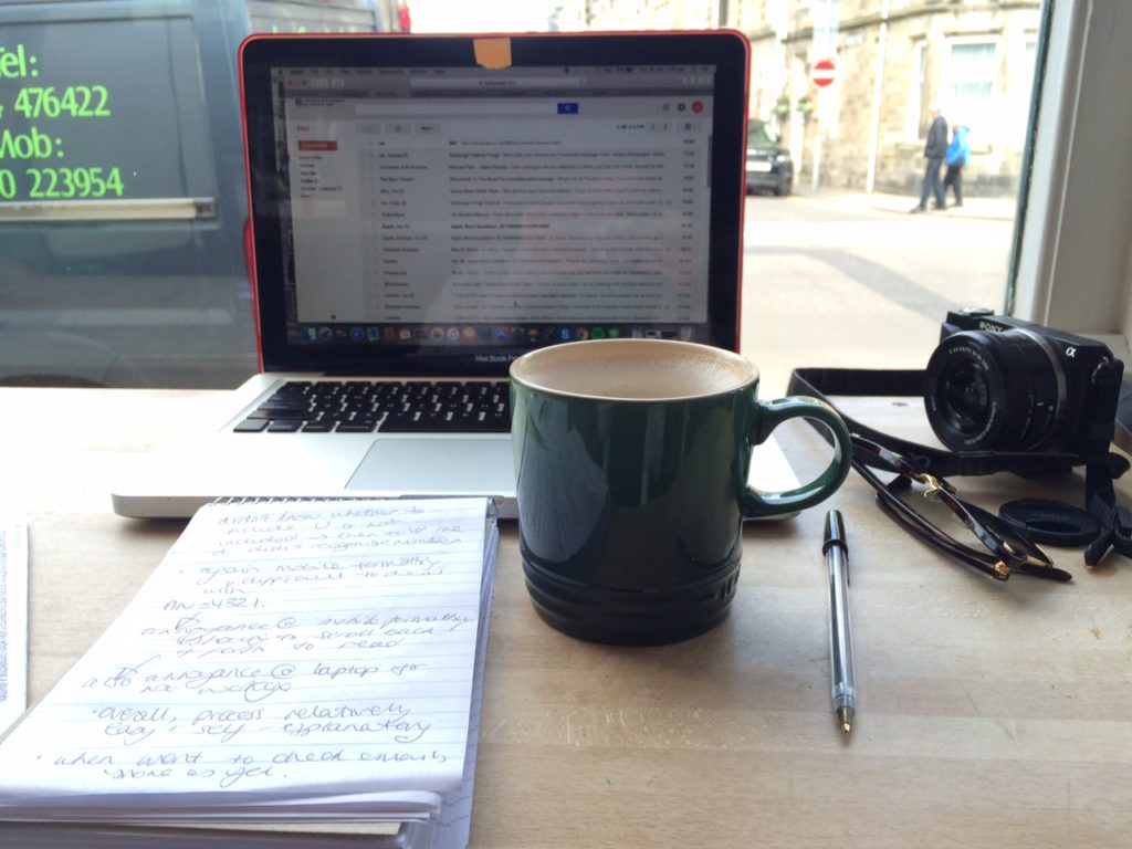 Testing the process of booking a study room from off-campus meant an excuse to work from Taste #londonfog