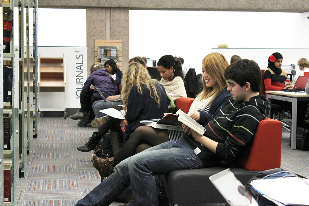 main library students studying