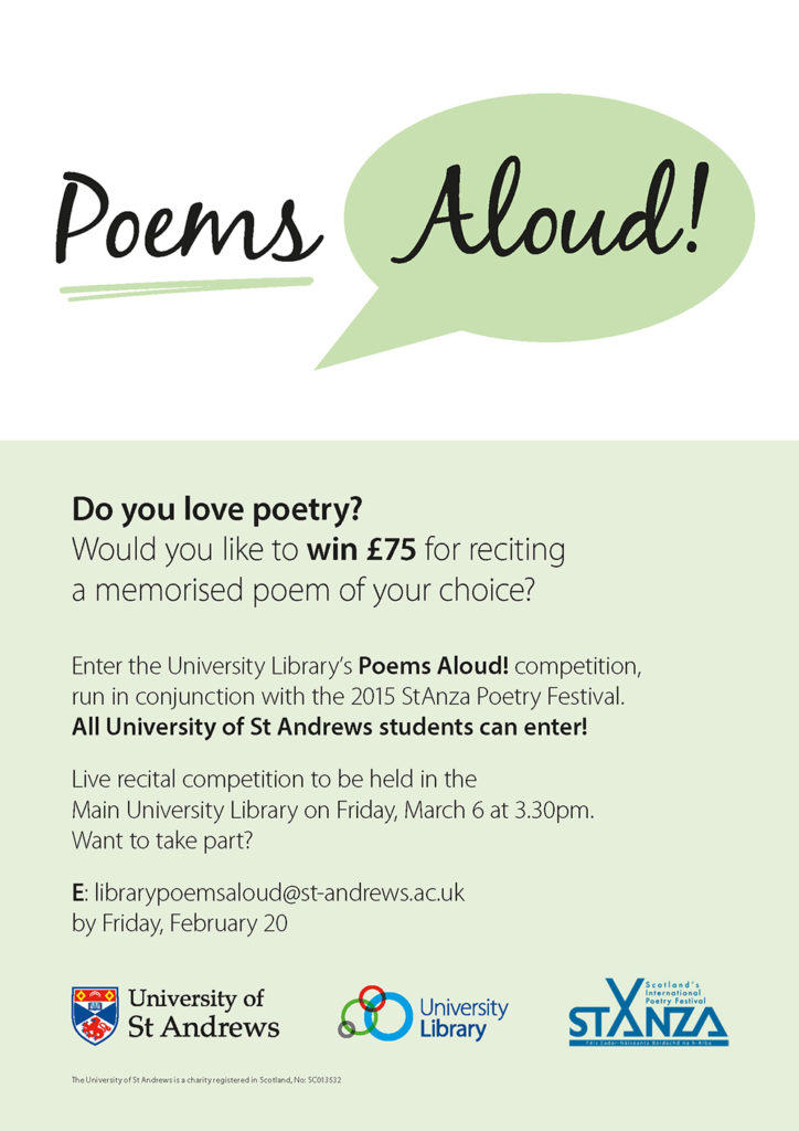 poster about Poems Aloud 2015