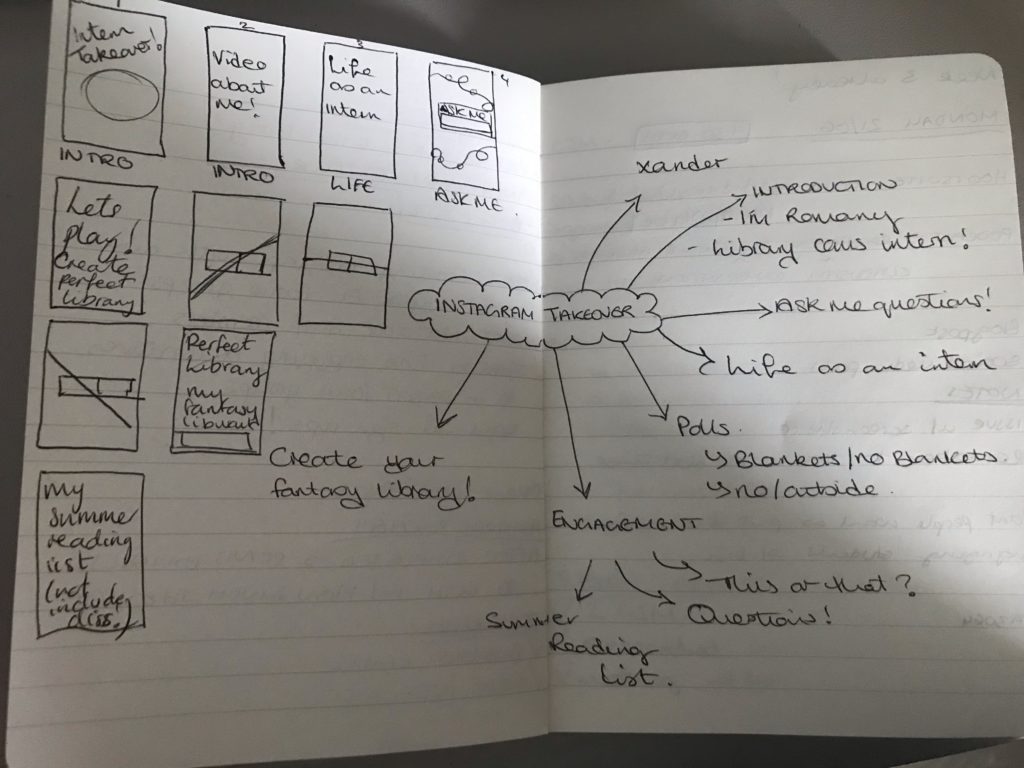 Photo of notebook open with text