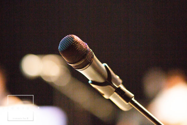 Image of microphone from Poems Aloud stage